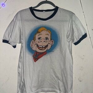 RARE NBS ENT. HOWDY DOODIE 1960s SINGLE STIRCH RINGER TEE 100% COTTON